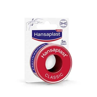 HANSAPLAST Cinta de fijación clásica Cinta de fijación autoadhesiva 5m x 2,50cm