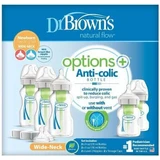 DR BROWN'S Juego de 5 biberones de plástico contra los cólicos con tetina de silicona para 0+ meses 2x150ml & 3x270ml WB 09600