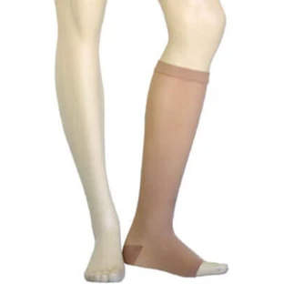 GOLDEN NET antitrombotische onderkniekousen klasse I, 18-22 mmHg met open teen Beige