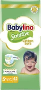 BABYLINO Sensitive Cotton Soft Baby Diaper No5+ 12-17 Kg Value Pack 42 Pieces