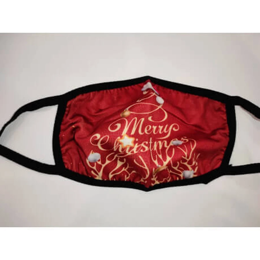 ROYALTY Fabric Mask Children's X-Mas Edition Red Merry Christmas x1