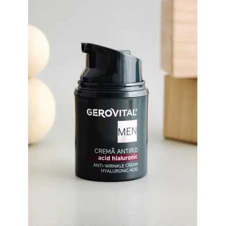Crema antiarrugas con ácido hialurónico Gerovital Men, 30 ml, Farmec