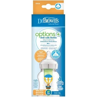 DR BROWN'S Bottle Plastic Options+ Wide Neck For 3+ Months Bunny 330ml WB 111002