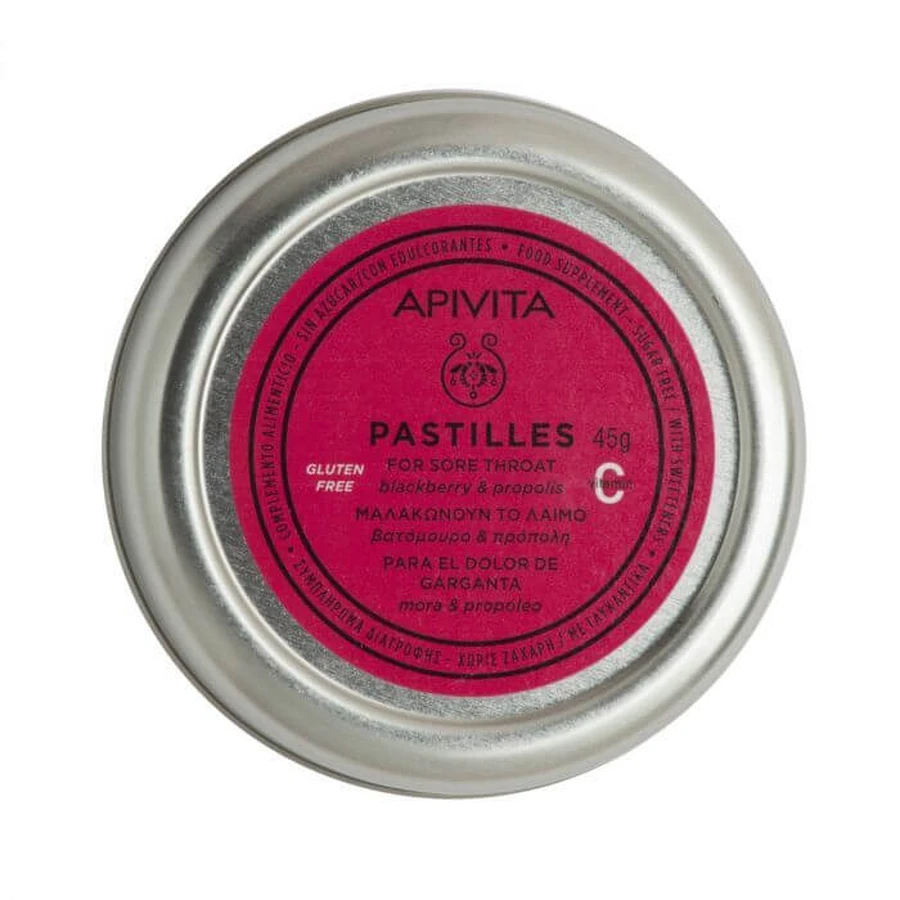 APIVITA Pastilles Blackberry & Propolis 45gr Pastilles with Blackberry & Propolis