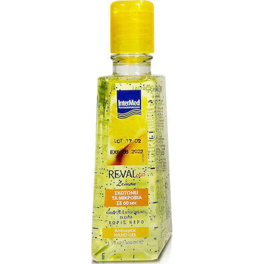 INTERMED Reval Plus Lemon Antiseptic Hand Gel Antiseptic Antibacterial Hand Gel With Lemon Perfume 100ml