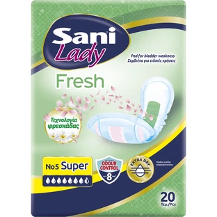 SANI Lady Fresh No5 Super Nachtpads voor vrouwen bij lichte incontinentie 20 stuks