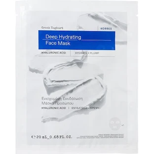 KORRES Grieks Yoghurt Diep Hydraterend Gezichtsmasker Hyaluronzuur Voor Eenmalig Gebruik Gezichtsmasker Voor Verbeterde Hydratatie Met Griekse Yoghurt 20ml