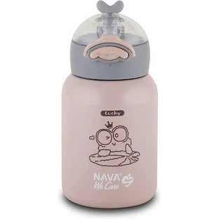 NAVA Thermos Stainless Steel Bottle We Care In Pink 350ml (10-110-001)