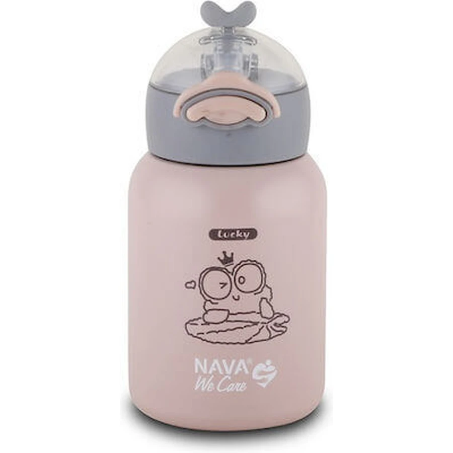 NAVA Thermos Stainless Steel Bottle We Care In Pink 350ml (10-110-001)