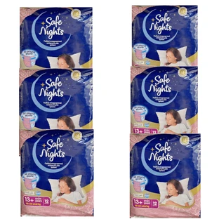 BABYLINO Safe Nights Kids Niño ropa interior desechable para niñas 13+ años 48-60kg, (6 paquetes de 12 piezas) 72 piezas