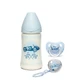 SUAVINEX Set de Regalo para Bebé Recién Nacido Set de Regalo para Bebé Biberón-Biberón de Silicona-Clip para Biberón 0-6m En Varios Colores - Azul