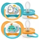 Chupete AVENT Ultra Air Animales Orthodontic Silicone para 6-18 meses 2 piezas [SCF080/12] - Azul