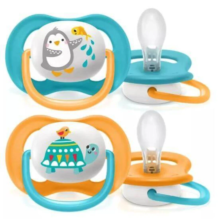 Chupete AVENT Ultra Air Animales Orthodontic Silicone para 6-18 meses 2 piezas [SCF080/12] - Azul