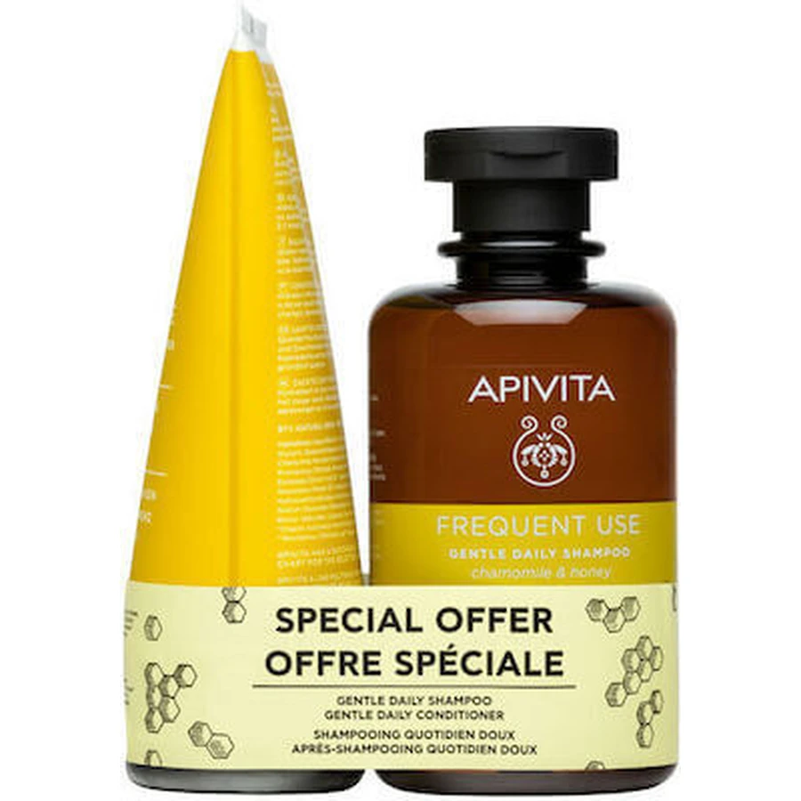 APIVITA Häufige Anwendung Tägliches Shampoo mit Kamille & Honig 250ml & Tägliche Anwendung Spülung 150ml