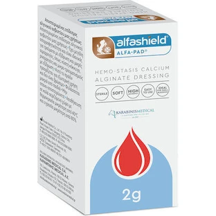 ALFASHIELD Hemo-Stasis Apósito de Alginato Cálcico Algodón Hemostático 2g