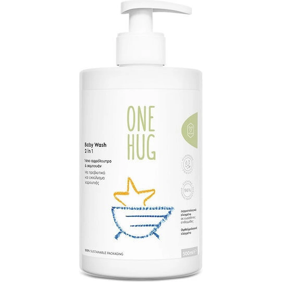 ONE HUG Baby Wash 2 in 1 - Cleansing Gel for Sensitive Baby Skin & Hair 500ml