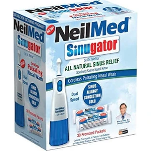NEILMED Sinugator Lavage nasal pulsé sans fil Pour l'hygiène nasale quotidienne 1 pièce & 30 sachets