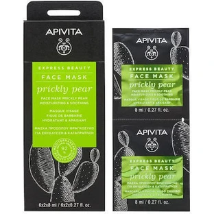 APIVITA Express Beauty Face Mask Prickly Pear Prickly Pear Face Mask for Hydration & Soothing 2x8ml
