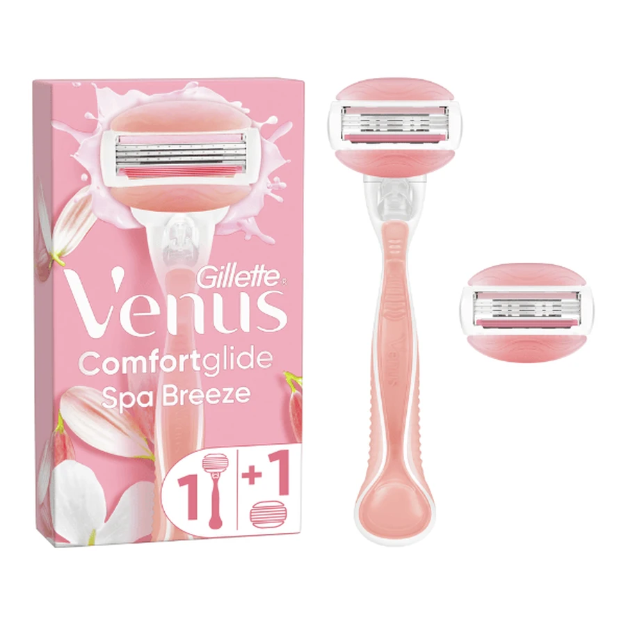 GILLETTE Venus Comfortglide Body Scraper 1 Pièce Avec Têtes de Remplacement 3 Lames & Ruban Lubrifiant Spa Breeze 2 Pièces
