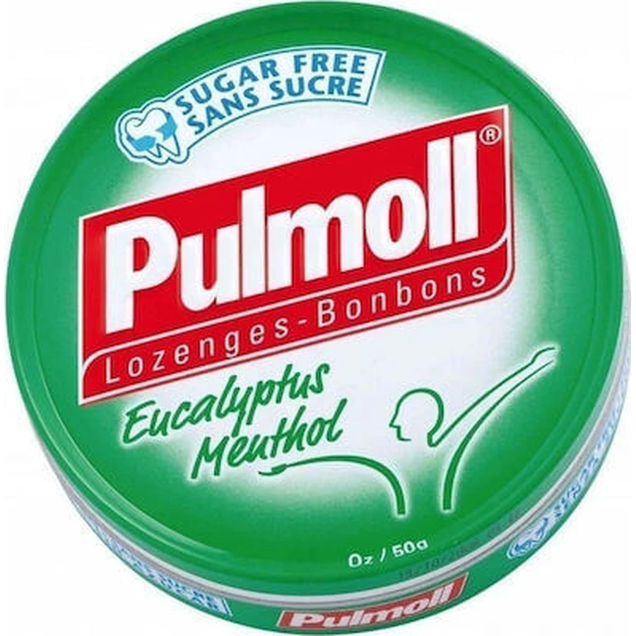 PULMOLL Pastillas de Eucalipto Mentol para la Garganta con Eucalipto y Menta, 45g