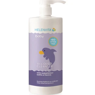 HELENVITA Baby All Over Cleanser Lichaam & Haar Babyreiniger voor lichaam en haar met talkgeur 1000ml