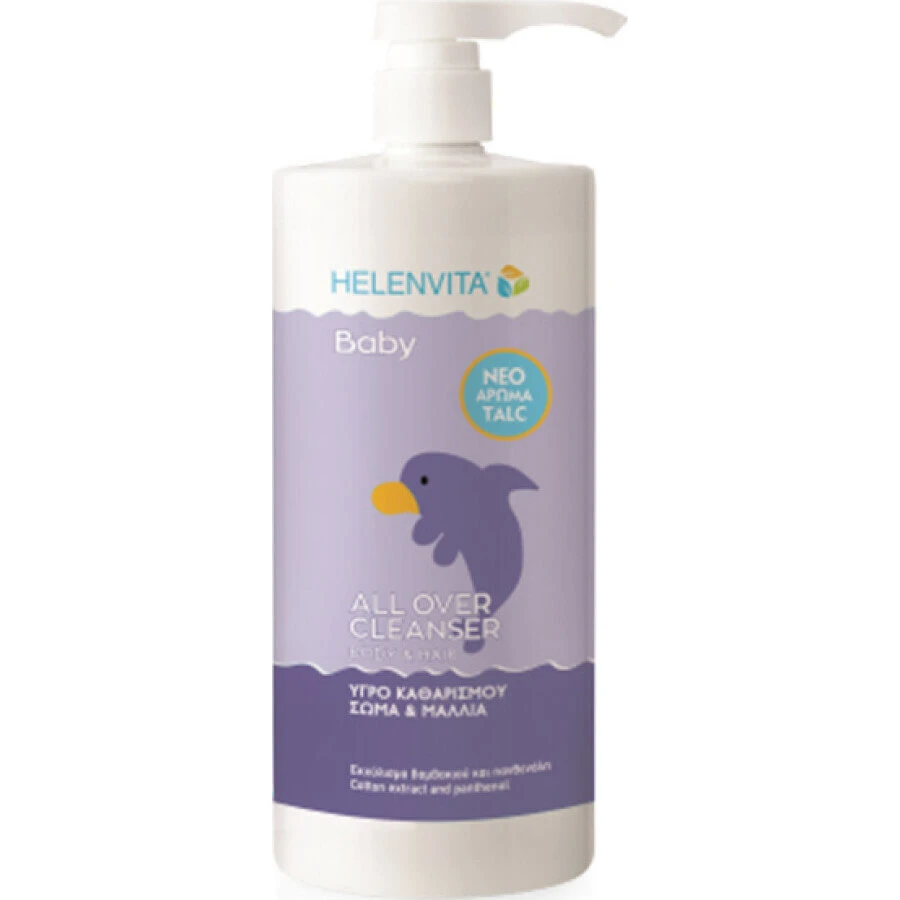 HELENVITA Baby All Over Cleanser Lichaam & Haar Babyreiniger voor lichaam en haar met talkgeur 1000ml