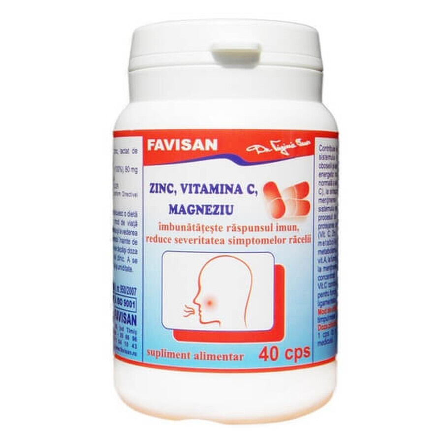 Comprar Zinc, Vitamina C y Magnesio, 40 cápsulas, Favisan Zinc, Vitamina C y Magnesio, 40 cápsulas, Favisan
