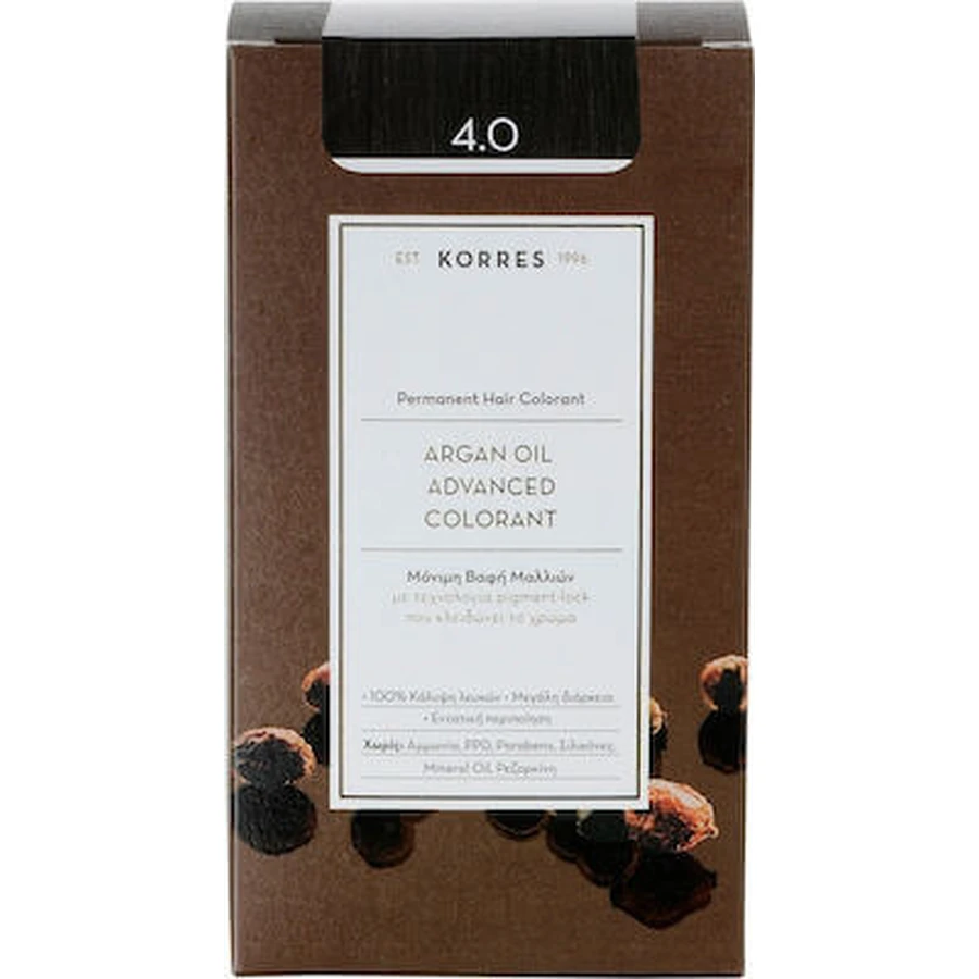 KORRES Argan Oil Advanced Colorant Hair Dye 4.0 Brown Natural