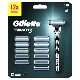 GILLETTE Mach 3 Rasiermaschine für Männer & 12 Ersatzköpfe