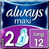 ALWAYS Compresas Largas Plus con Alas Talla 2, 12 unidades