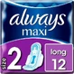 ALWAYS Compresas Largas Plus con Alas Talla 2, 12 unidades
