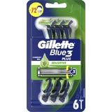 GILLETTE Blue 3 Plus Sensitive Wegwerp Body Shavers met 3 mesjes & Lubricating Tape Voor De Gevoelige Huid 6 stuks