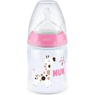 NUK Silikonflasche First Choice Kunststoff 0-6m 150ml Temperaturkontrolle mit Temperaturkontrollanzeige - Pink