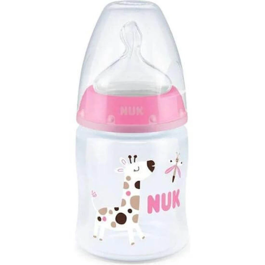 NUK Silikonflasche First Choice Kunststoff 0-6m 150ml Temperaturkontrolle mit Temperaturkontrollanzeige - Pink