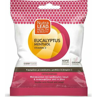 PHARMALEAD Eucalyptus, Menthol & Vitamin C Candies for Relief of Irritated Throat Cherry Flavoured 40g