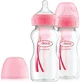 DR. BROWN`S Natural Flow Options+ Pinke Plastikflasche mit breitem Hals & Silikon-Nippel 2x270ml - WB92601