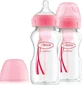 DR. BROWN`S Natural Flow Options+ Biberón de Plástico Rosa con Cuello Ancho y Tetina de Silicona 2x270ml - WB92601