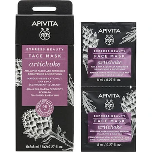 APIVITA Express Beauty Gezichtsmasker Artisjok AHA & PHA Gezichtsmasker met Artisjok voor Glans & Gladde Textuur 2x8ml