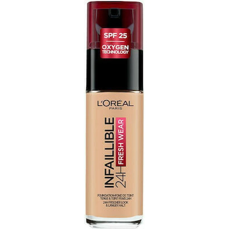 LOREAL Infaillible Foundation 32H Fresh Wear Base de Maquillaje Facial con Textura Ligera para una Cobertura Total Duradera 32 Horas 120 Golden Vanilla