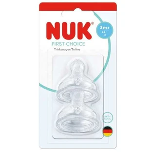 NUK First Choice Silicone Nipple M For 3+ Months 2 Pieces