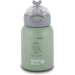 NAVA Thermos Stainless Steel Bottle We Care In Green Colour 350ml (10-110-003)