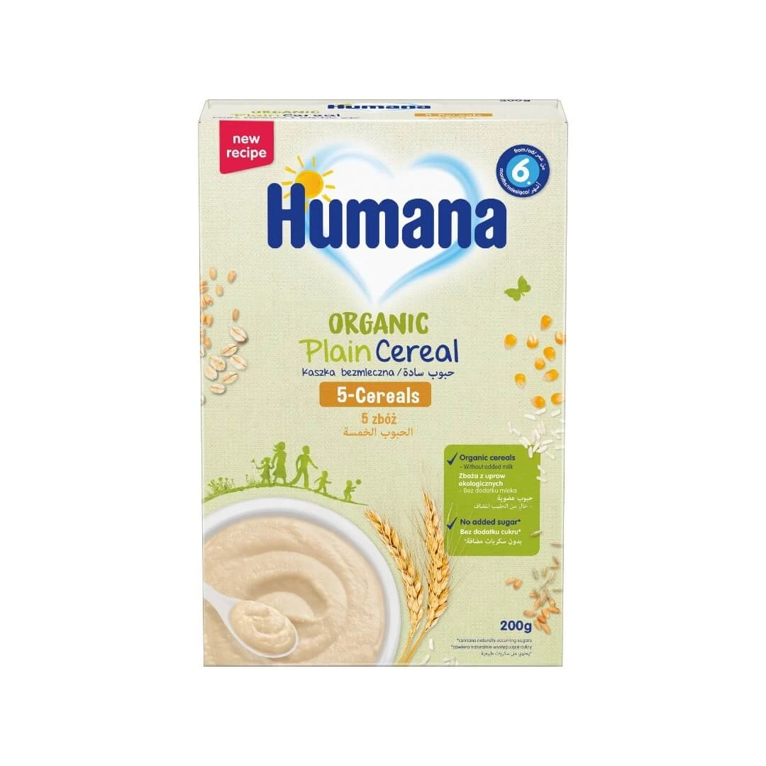 HUMANA Organic Cream 5 Cereals without milk From 6+ months 200g