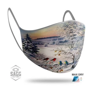 SAGG Unisex Stoff Maske Weihnachten Winter Vögel