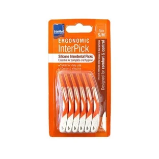 INTERMED InterPick Ergonómico Pinceles de Silicona Naranja Talla S/M 36 Piezas