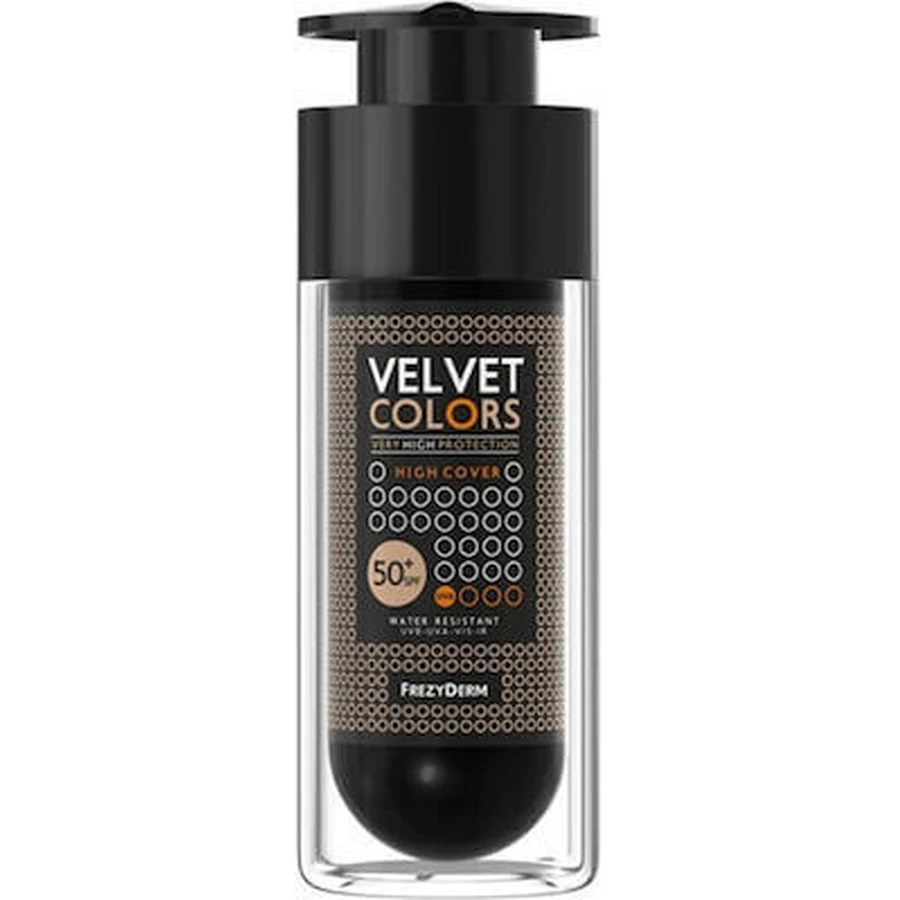 FREZYDERM Velvet Colors High Cover SPF50+ Base de maquillaje mate resistente al agua con protección solar 30ml