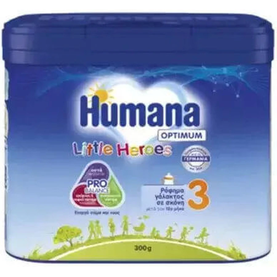 HUMANA Optimum 3 Little Heroes My Pack Leche en Polvo Bebida A partir de 12 Meses 300gr