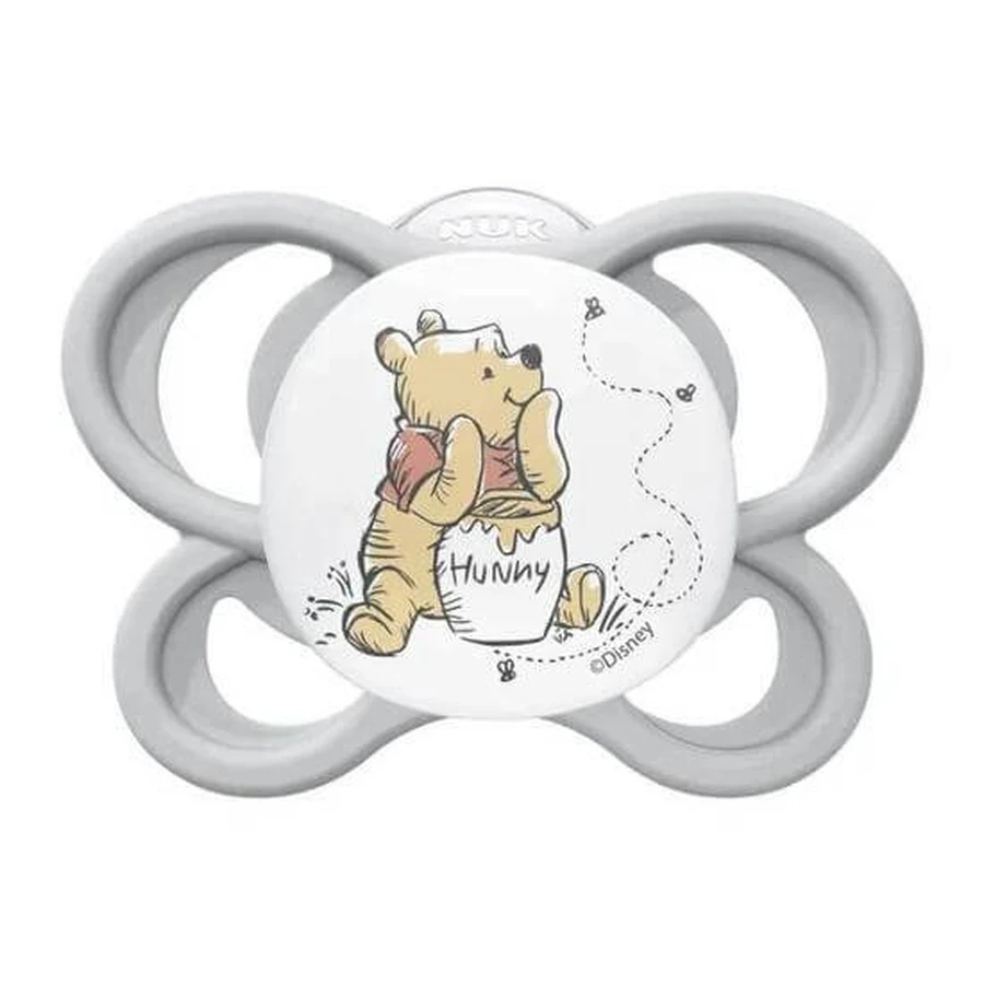 NUK Silikon Perfect Match Air Disney Winnie Silikon Schnuller für 0-6 Monate Grau