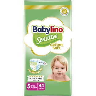 BABYLINO Couches pour enfants en coton doux et sensible No. 5 11-16kg 44 pièces