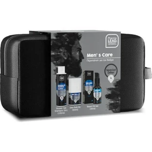 PHARMALEAD Promo Mannenverzorging Douchegel Shampoo 100ml-deo Roll-On Deodorant 50ml-Baardolie 30ml & Cadeauverpakking