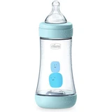 CHICCO Perfect 5 Kunststoff-Flasche mit Silikon-Nippel gegen Kolik von 2 Flaschen 240ml blau [20223-20]